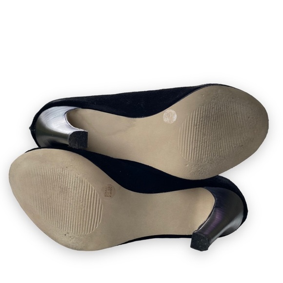 JULIANNE Hough for Sole Society Angela Black Suede Peep Toe Booties - Picture 11 of 16